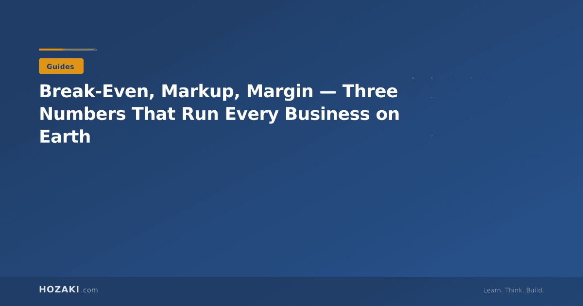 Break-Even, Markup, Margin — Three Numbers That Run Every Business on Earth